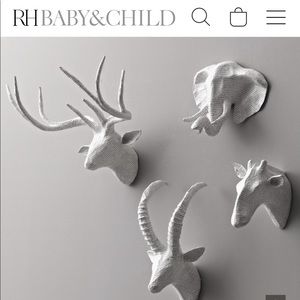 RH baby and child paper mache animal heads